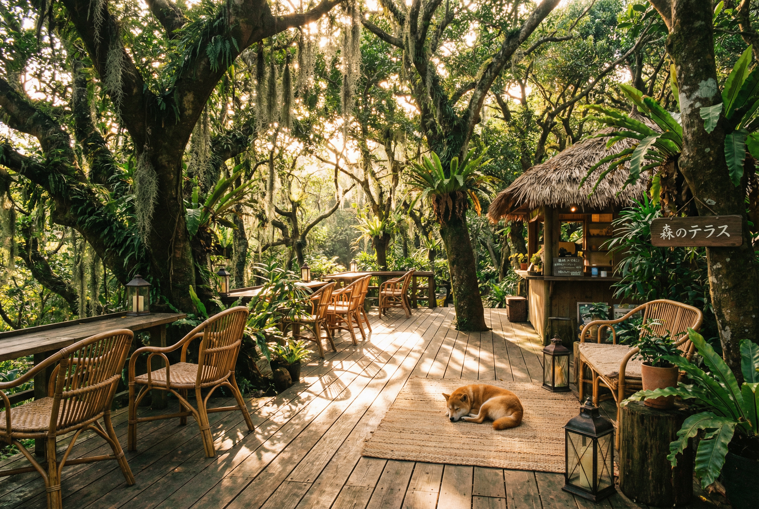 やんばるの森のテラス席
